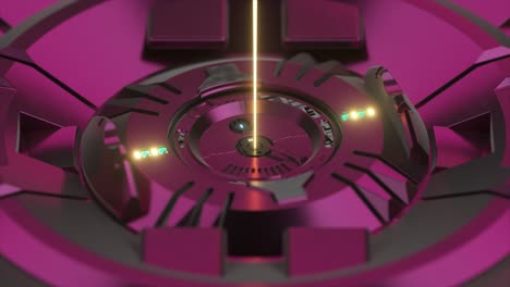 Digitaler-Technologischer-Futuristischer-Hintergrund,-Der-Laser-Leuchtet-Aus-Einem-Metallischen-Scifi-Mechanismus-3d